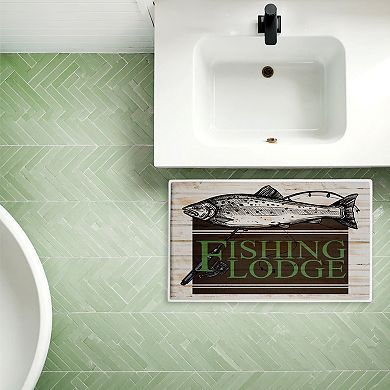Stupell Home Decor Rustic Fishing Lodge Decorative Bath Mat