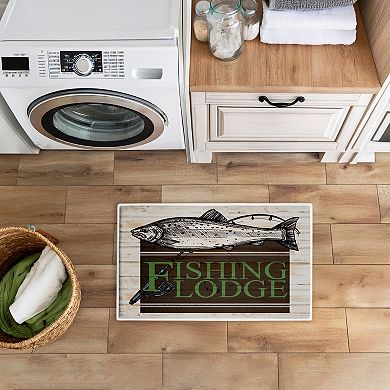 Stupell Home Decor Rustic Fishing Lodge Decorative Bath Mat