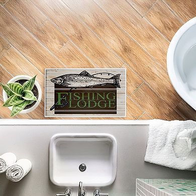 Stupell Home Decor Rustic Fishing Lodge Decorative Bath Mat