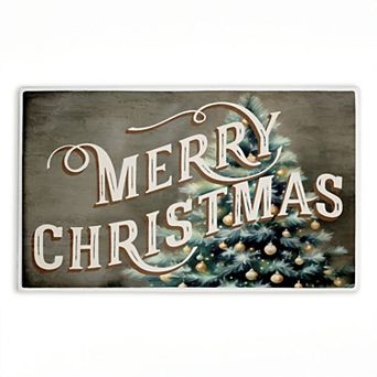 Stupell Home Decor Vintage Merry Christmas Greeting Bath Mat