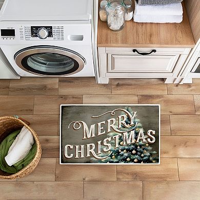 Stupell Home Decor Vintage Merry Christmas Greeting Bath Mat