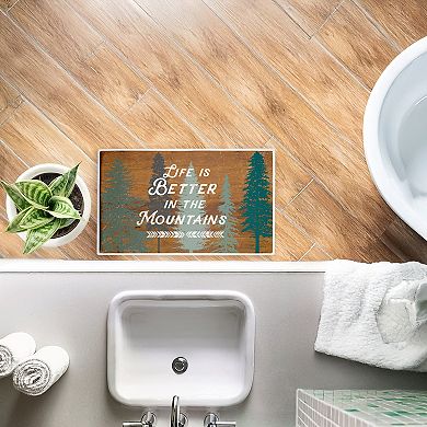 Stupell Home Decor Retro Rustic Life Is Better In The Mountains Bath Mat