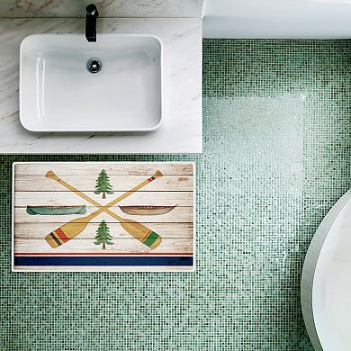 Stupell Home Decor Rustic Canoe Paddles Bath Mat