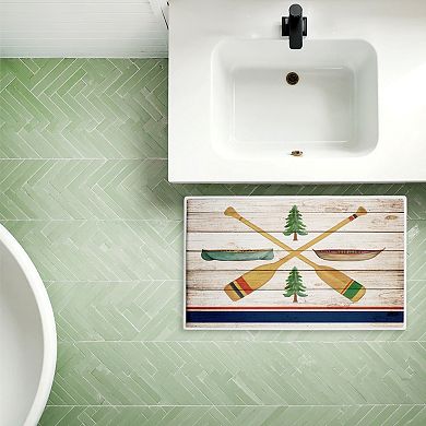 Stupell Home Decor Rustic Canoe Paddles Bath Mat