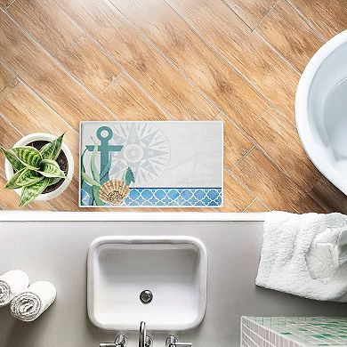 Stupell Home Decor Bayside Anchor & Compass Decorative Bath Mat