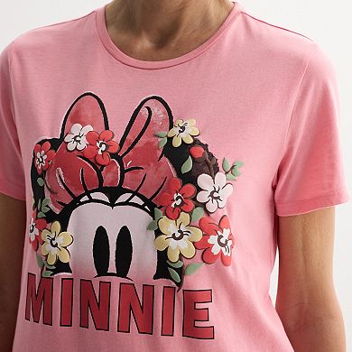 Women's Disney's Minnie Mouse Floral Graphic Tee