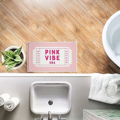 Stupell Home Decor Pink Vibe Era Ticket Decorative Bath Mat