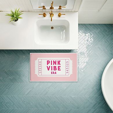 Stupell Home Decor Pink Vibe Era Ticket Decorative Bath Mat