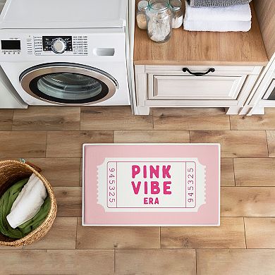 Stupell Home Decor Pink Vibe Era Ticket Decorative Bath Mat