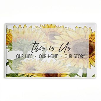 Stupell Home Decor This Is Us Sunflower Sentiment Decorative Bath Mat