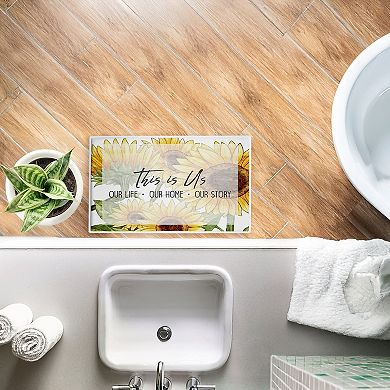 Stupell Home Decor This Is Us Sunflower Sentiment Decorative Bath Mat