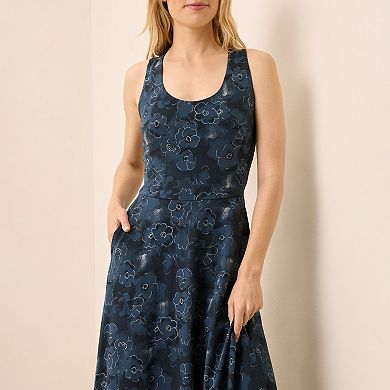 Organic Fit & Flare Open Back Maxi Dress