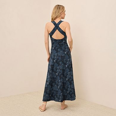Organic Fit & Flare Open Back Maxi Dress