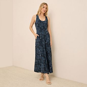 Organic Fit & Flare Open Back Maxi Dress