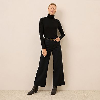 Organic Luxe Stretch Jersey Slim Turtleneck