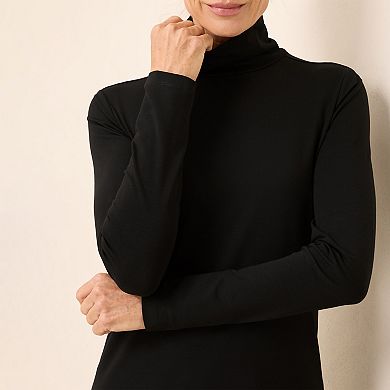 Organic Luxe Stretch Jersey Slim Turtleneck