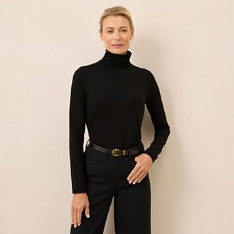 Organic Luxe Stretch Jersey Slim Turtleneck