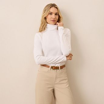 Organic Luxe Stretch Jersey Slim Turtleneck