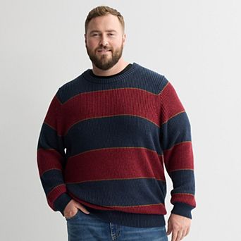Big & Tall Sonoma Goods For Life® Striped Crewneck Sweater