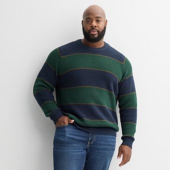Big & Tall Sonoma Goods For Life® Striped Crewneck Sweater