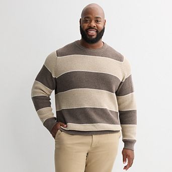 Big & Tall Sonoma Goods For Life® Striped Crewneck Sweater