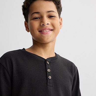 Boys 8-20 Sonoma Goods For Life® Long Sleeve Thermal Henley in Regular & Husky