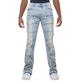 Men's Stacked Box Panel Slim Fit Jeans