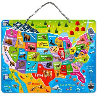 QUOKKA Magnetic Realistic Puzzles States Map for Kids 4-6 Years - Montessori Toys Geography Learning