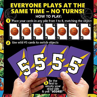 QUOKKA Card Game Basketball 128 Cards & Easy Rules for Kids and Adults Fast-Paced Matching Game