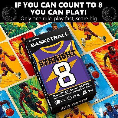 QUOKKA Card Game Basketball 128 Cards & Easy Rules for Kids and Adults Fast-Paced Matching Game