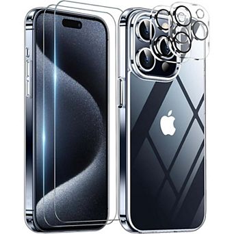 Entronix 5-in-1 Bundle for iPhone 13 Pro - Clear TPU Case, Screen & Camera Lens Protectors