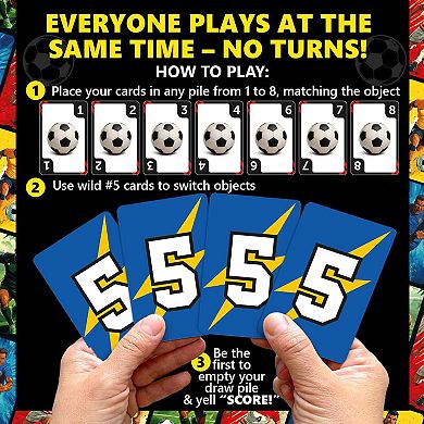 QUOKKA 128 Card Game Soccer for Kids & Adults Fast-Paced Matching Game with Easy Rules