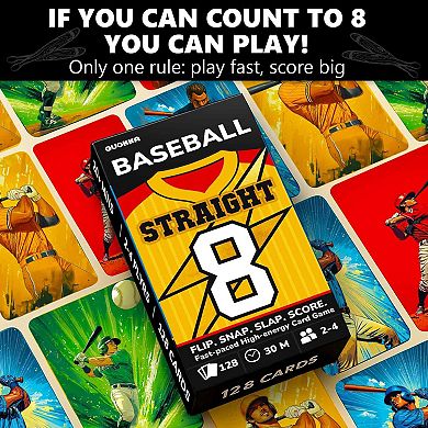 QUOKKA Card Game Baseball Fast-Paced 128 Cards & Easy Rules for Kids & Adults Quick Matching Game