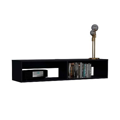 Klein FloatingTV Stand, Space-Saver Design with Functional Shelves, Black