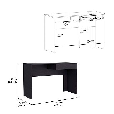 Acanto 1 Drawer Writing Computer Desk, Black