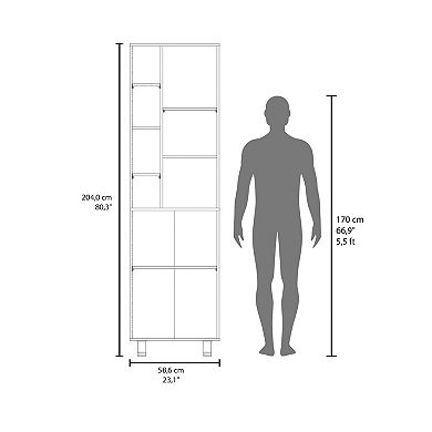 DEPOT E-SHOP Enetai Kitchen Pantry, 2 Doors, 9 Shelves, 4 Legs, White