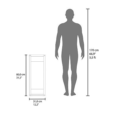 DEPOT E-SHOP Ambia Wall Tower Rack, Natural Oak