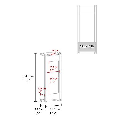 DEPOT E-SHOP Ambia Wall Tower Rack, Natural Oak