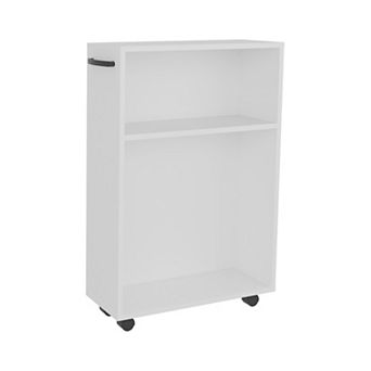 DEPOT E-SHOP Saltillo Storage Cart, 2 Shelves, 4 Wheels, White