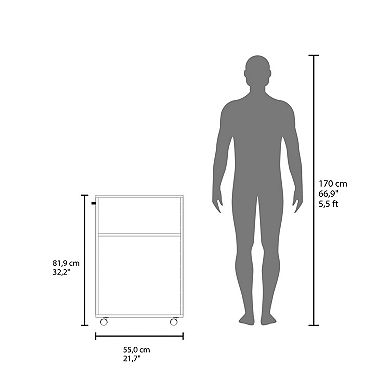 DEPOT E-SHOP Saltillo Storage Cart, 2 Shelves, 4 Wheels, White