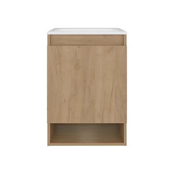 DEPOT E-SHOP Elsie Bathroom Vanity, 1 Door, 2 Shelves, Natural Oak