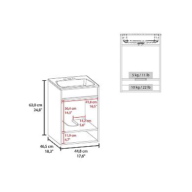 DEPOT E-SHOP Elsie Bathroom Vanity, 1 Door, 2 Shelves, Natural Oak
