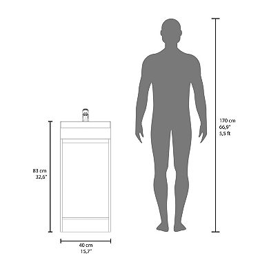 DEPOT E-SHOP Reyno Vanity, 1 Door, 1 Shelf, Alby Blue