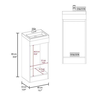 DEPOT E-SHOP Reyno Vanity, 1 Door, 1 Shelf, Alby Blue
