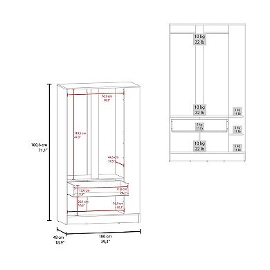 DEPOT E-SHOP Melvern Armoire, 3 Doors, 1 Drawer, 4 shelves, Black Wengue