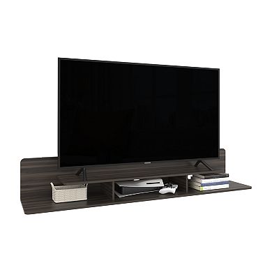 DEPOT E-SHOP Eudora TV Stand, 2 Shelves, Dark Brown