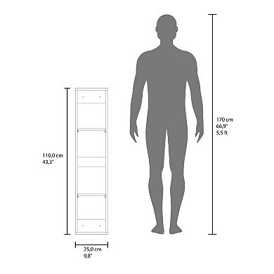 DEPOT E-SHOP Burgaw Bathroom Cabinet, 2 Doors, 4 Shelves, White
