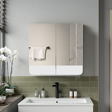 DEPOT E-SHOP Argos Medicine Cabinet, 2 Doors, 3 Shelves, 2 Mirrors, White