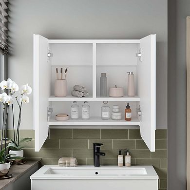 DEPOT E-SHOP Argos Medicine Cabinet, 2 Doors, 3 Shelves, 2 Mirrors, White