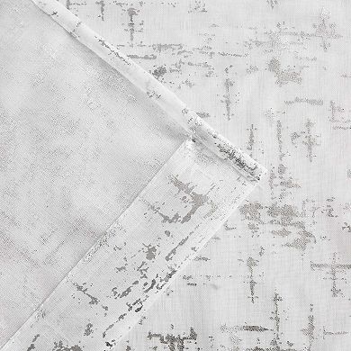 Dainty Home Lindsey Linen Textured Metallic Fabric Shower Curtain with 12 Matching Hooks 70" x 72"